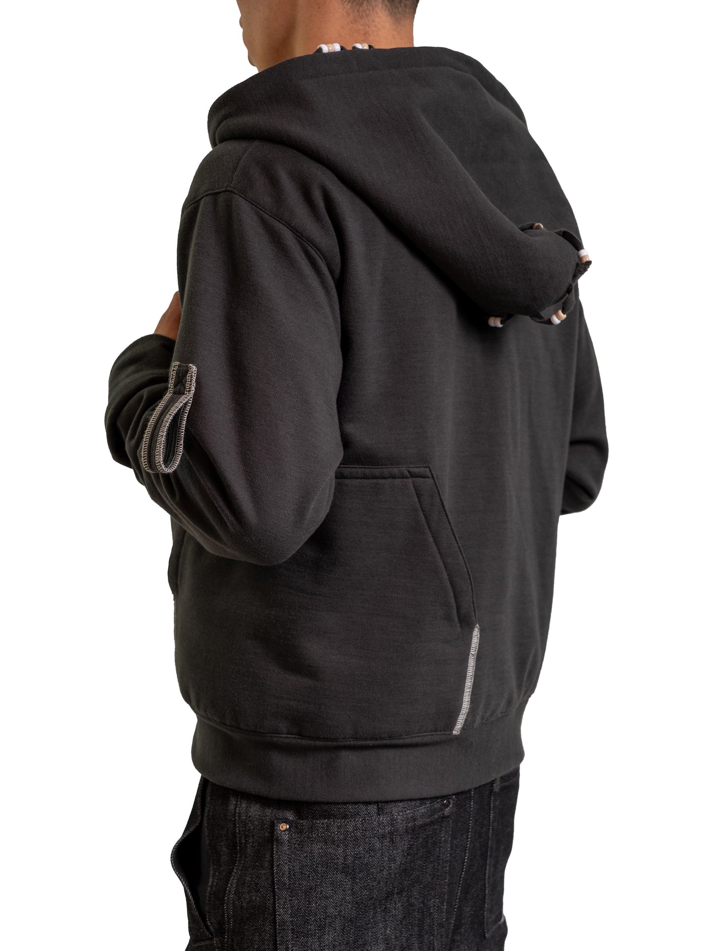 BEAD EMBELLISHED HOODIE