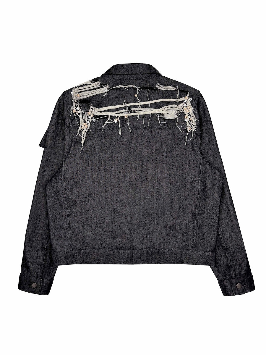 BEAD TIED DENIM JACKET