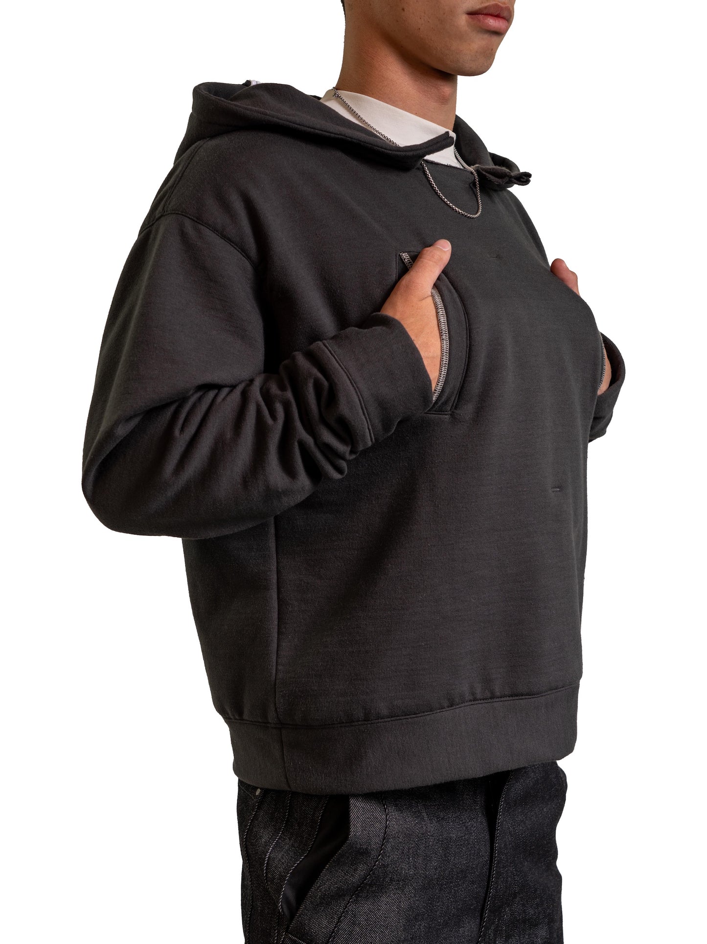 BEAD EMBELLISHED HOODIE
